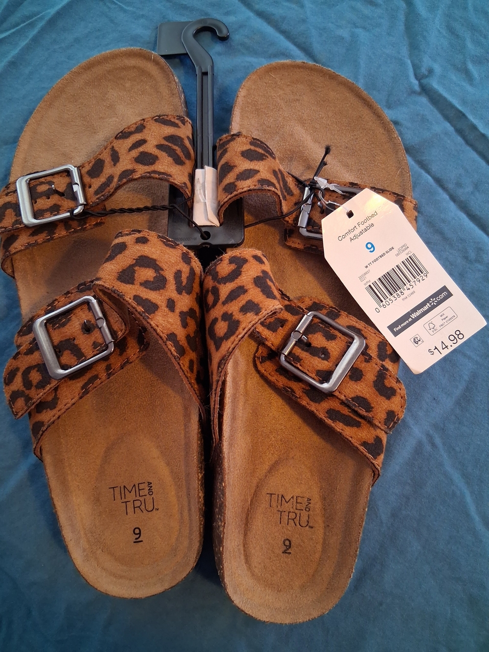 Time and Tru Women's Leopard Print Sandals Size 9